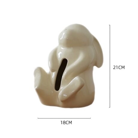 【即納】#ウサギ モチーフ セラミック ティッシュケース 全2色
