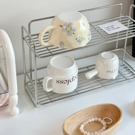 #ステンレス シルバー 二段 スリム 収納 ラック  スパイスラック 香水収納