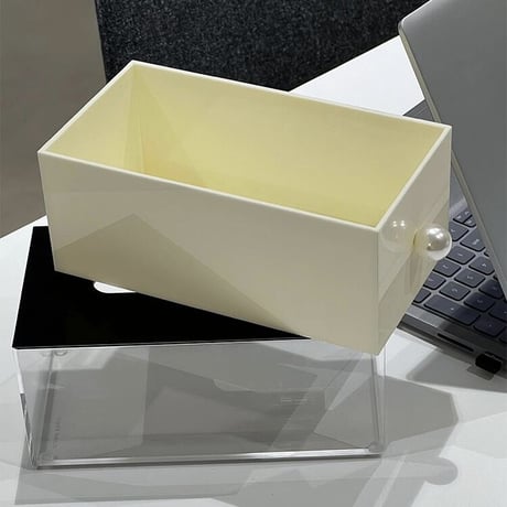 #パール モノトーン 引き出し ティッシュケース 全2色