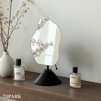 #角度調整可能 ニュアンス ウエーブ 卓上 ミラー 全3色 鏡 スタンド