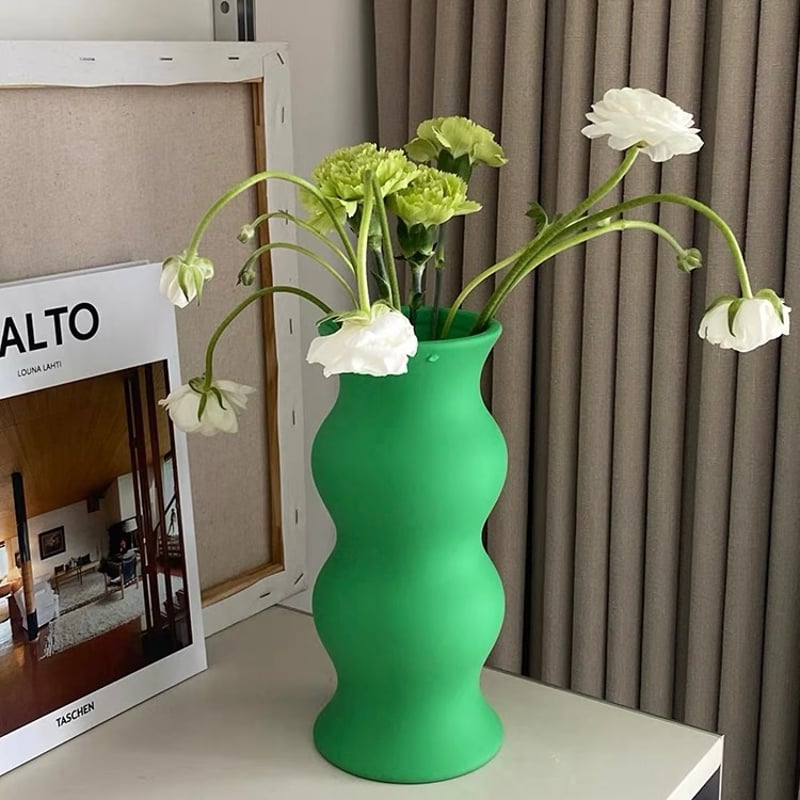うねうね マット カラー セラミック フラワーベース 全2色 花瓶 うねうね マット カラー セラミック フラワーベース 全2色 花瓶