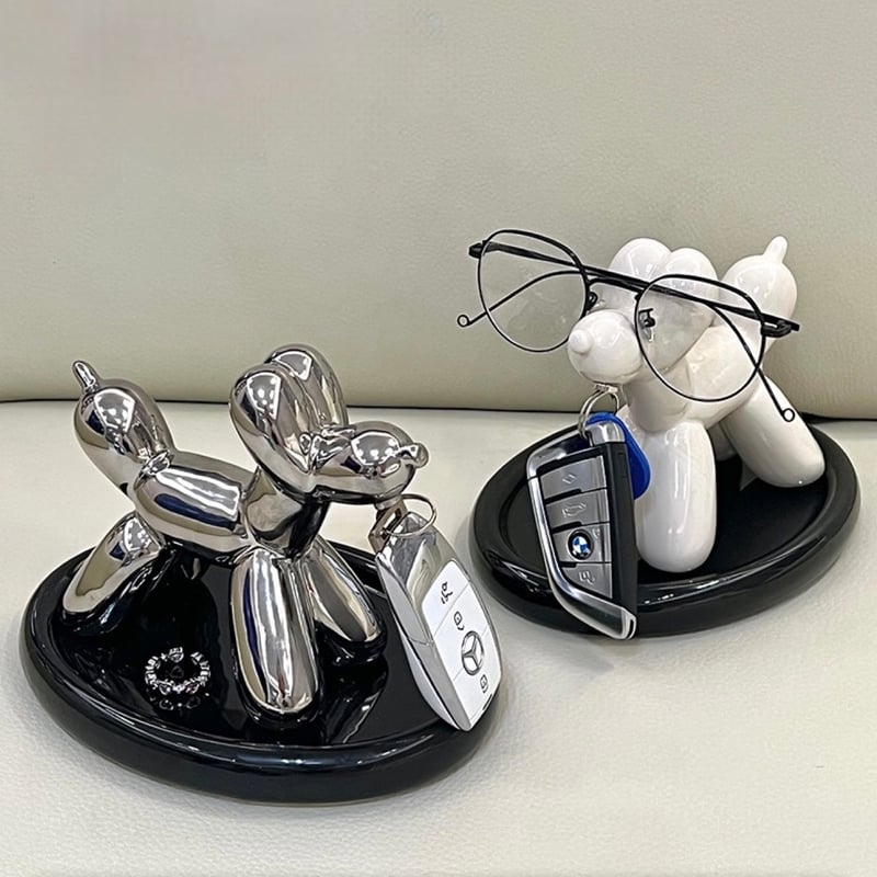 バルーン ドッグ モチーフ キー トレイ 全2色 犬 鍵 収納 玄関 | 70PARK