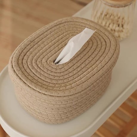 【即納】#ロープ編み ティッシュケース ソフトパック用