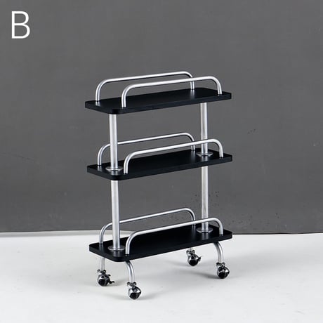 #ステンレス ウッド スリム 収納 三段 ラック ワゴン 全2色 キャスター
