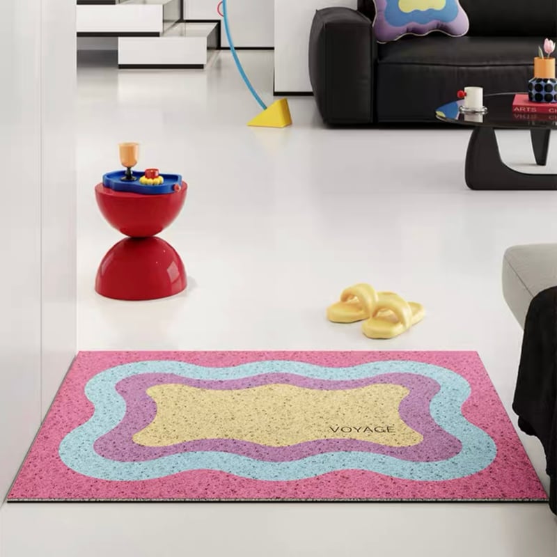 カラフル ウエーブ柄 玄関 マット 全4色 50×80 泥落とし | 70PARK