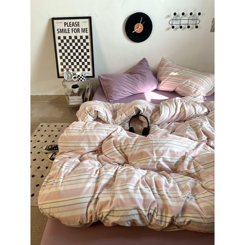 マルチストライプ コットン 布団カバーセット 全2色 2サイズ | 70PARK