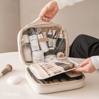 #XL 大容量 三層 コスメ 収納 ポーチ トラベルポーチ