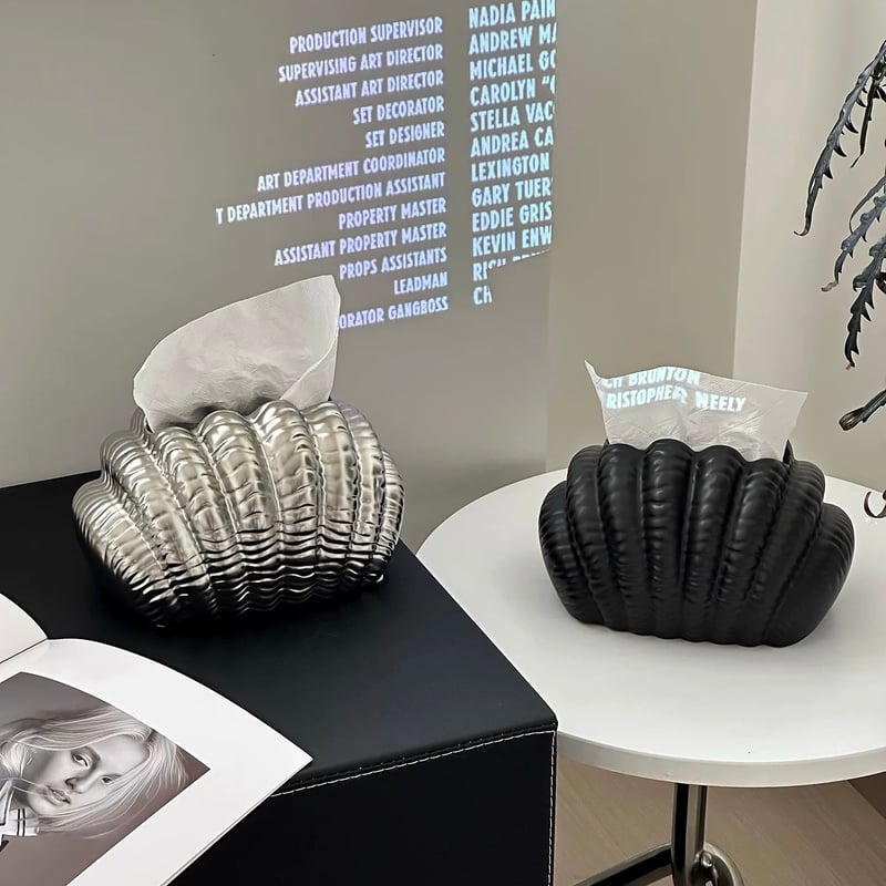 シェルモチーフ モダン セラミック ティッシュケース 全3色 | 70PARK