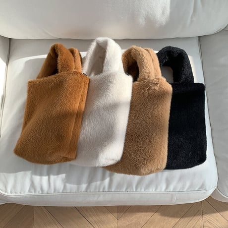 【即納】#2way フェイクファー ハンドバッグ 全4色 ショルダー