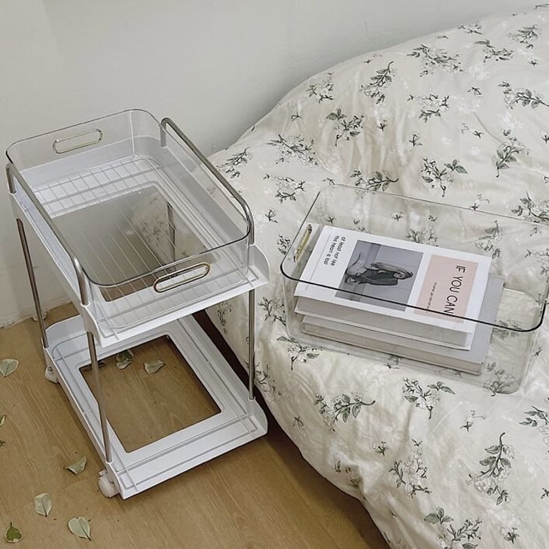 キャスター付 クリア 引き出し 2段 収納 ラック | 70PARK