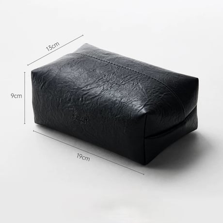 #フェイクレザー シンプル ティッシュケース 全2色