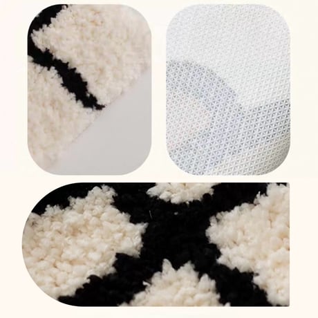 #モノトーン グリッド ドア 玄関 マット 全2色 50×80 吸水 滑り止め タフテッド