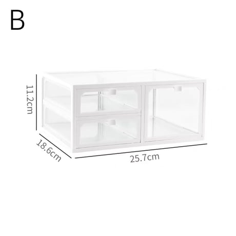 【即納】#バラ売り クリア ホワイト コスメ 収納 ボックス 全3種