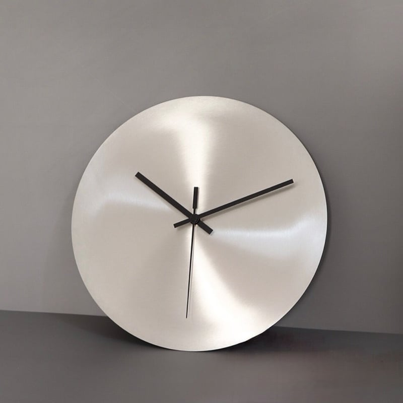 ステンレス ラウンド 壁掛け時計 静音 シルバー | 70PARK