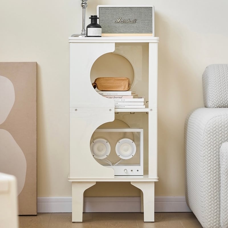 脚付き カーブ 三段 収納 ディスプレイ ラック サイドテーブル | 70PARK