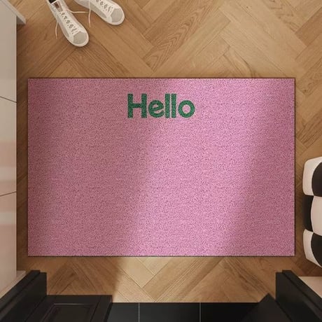 #Hello レタリング カラー 玄関 マット 全6色 50×80 泥落とし