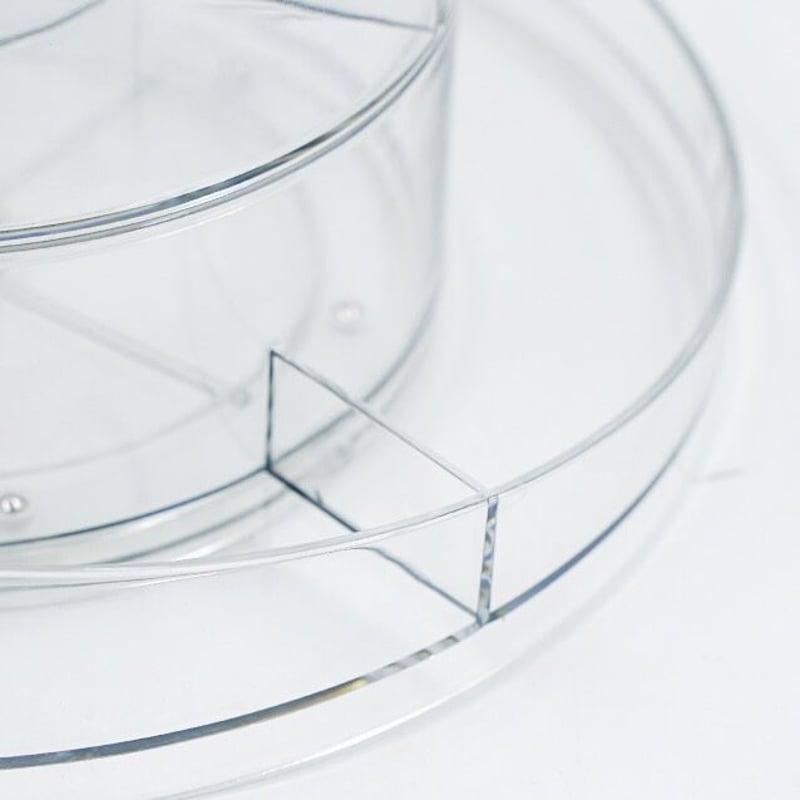 360度 回転 クリア ラウンド コスメ 収納 トレイ | 70PARK