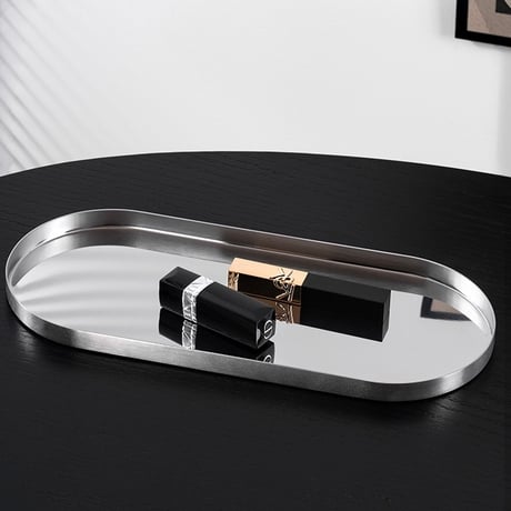 #ステンレス シルバー オーバル型 シンプル アクセサリー トレイ 全3サイズ 収納