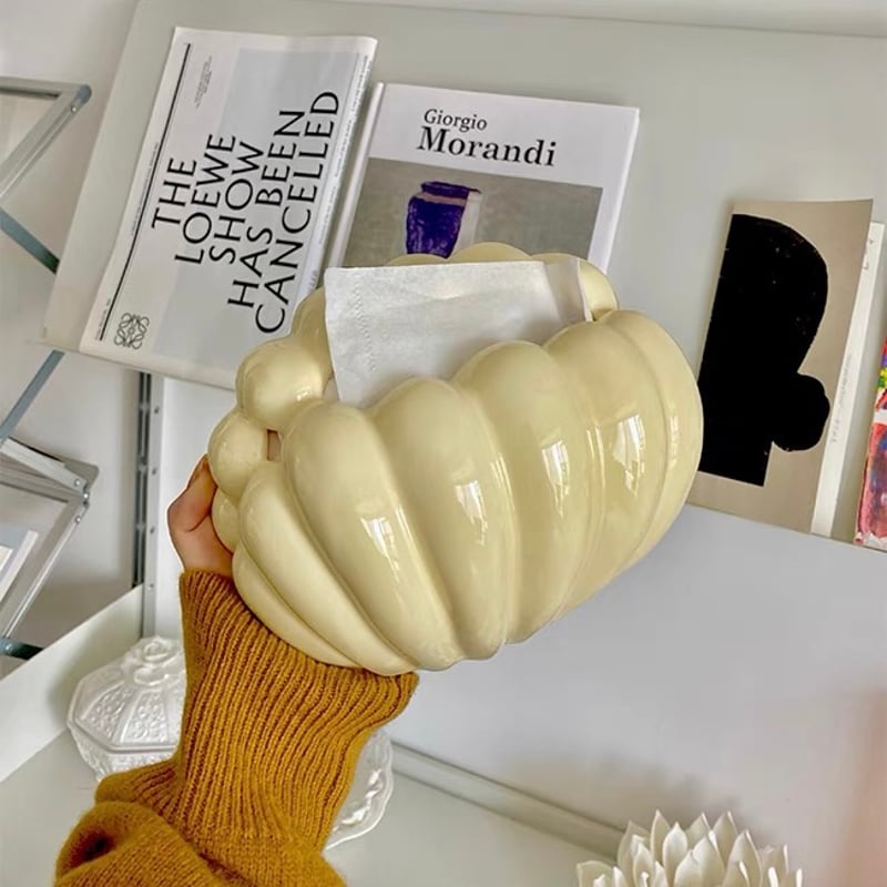 シェルモチーフ セラミック ティッシュケース 全3色 | 70PARK
