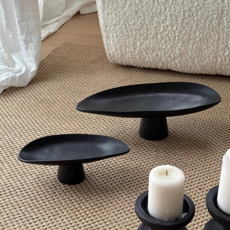 アシンメトリー 脚付き アクセサリー トレイ 全2サイズ コンポート