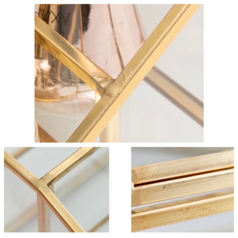 六角形 ゴールド フレーム クリア ブラシスタンド | 70PARK