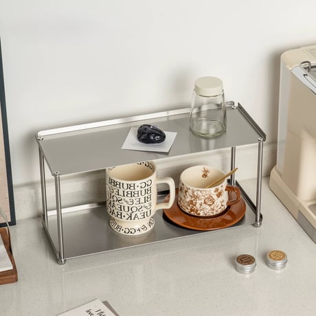 #ステンレス シルバー カップ 収納 二段 三段 ラック 全2種
