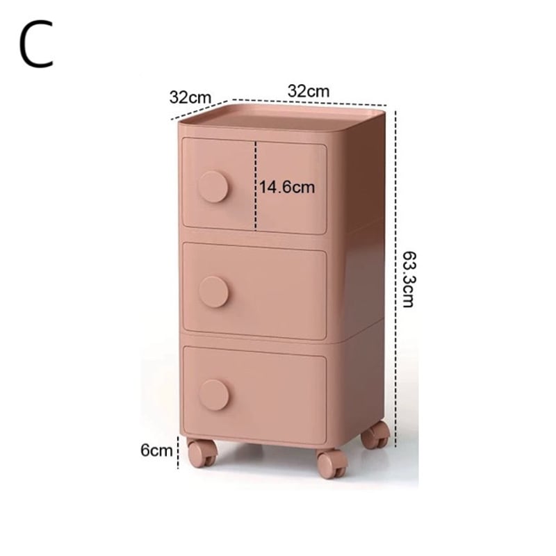 海外輸入 3段 スクエアトレー 収納ラック サイドテーブル キャスター