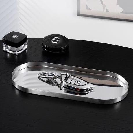 #ステンレス シルバー オーバル型 シンプル アクセサリー トレイ 全3サイズ 収納