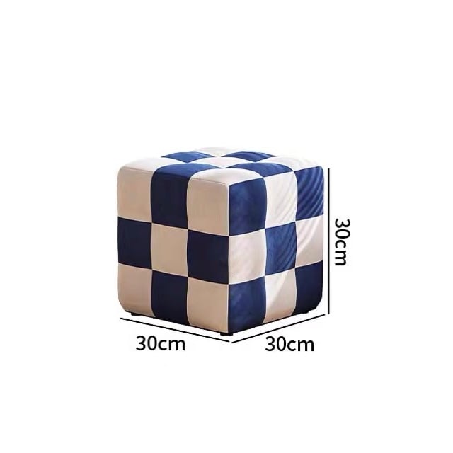 キューブ型 チェッカー柄 スツール 全3色 オットマン 市松模様 | 70PARK