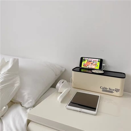 #レタリング  蓋付き 電源タップ 収納 ケーブルボックス