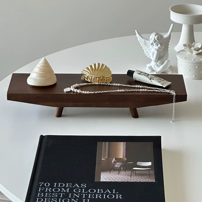 脚付き アカシア ウッド ロング プレート トレイ 全2サイズ | 70PARK