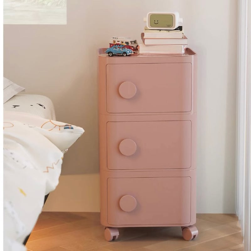 キャスター付き スクエア 三段 カラー 収納 ラック サイドテーブル 全6