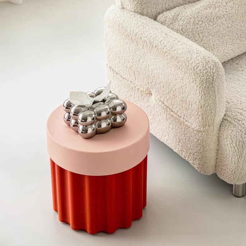 年末年始セール Wanderout スツール、サイドテーブルセット 収納付き コンパクト カラフル サイドテーブル スツール 全4色 玄関