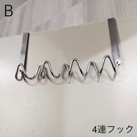 #うねうね ウエーブ ドアフック 全6種 ハンガーフック 3連 4連 5連 ドアハンガー 賃貸 穴あけ不要