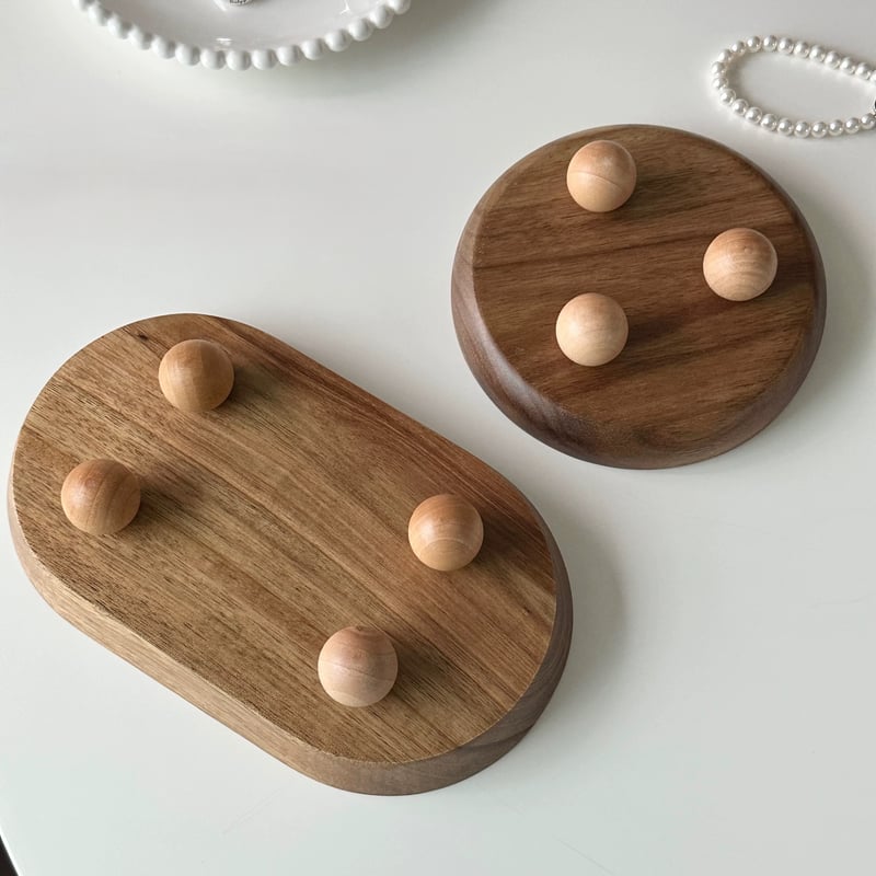 アカシア ウッド アクセサリー トレイ 全3種 ブラウン 小物置き