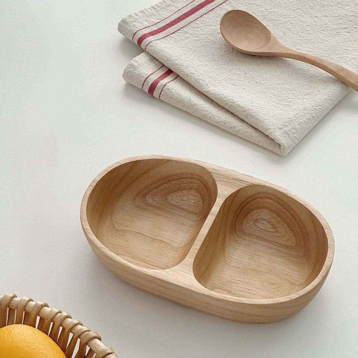 アカシア ウッド ダブル 仕切り アクセサリー トレイ 全2色 小物置き