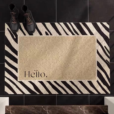 #Hello モノトーン 玄関 マット 全4種 50×80 泥落とし