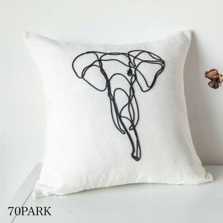 【即納】#モチーフ 線画 刺繍 シンプル クッションカバー 全6タイプ