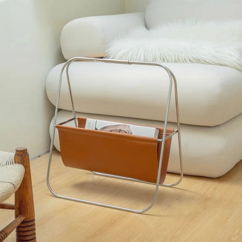 折り畳み フェイクレザー マガジンラック 収納 全2色 | 70PARK