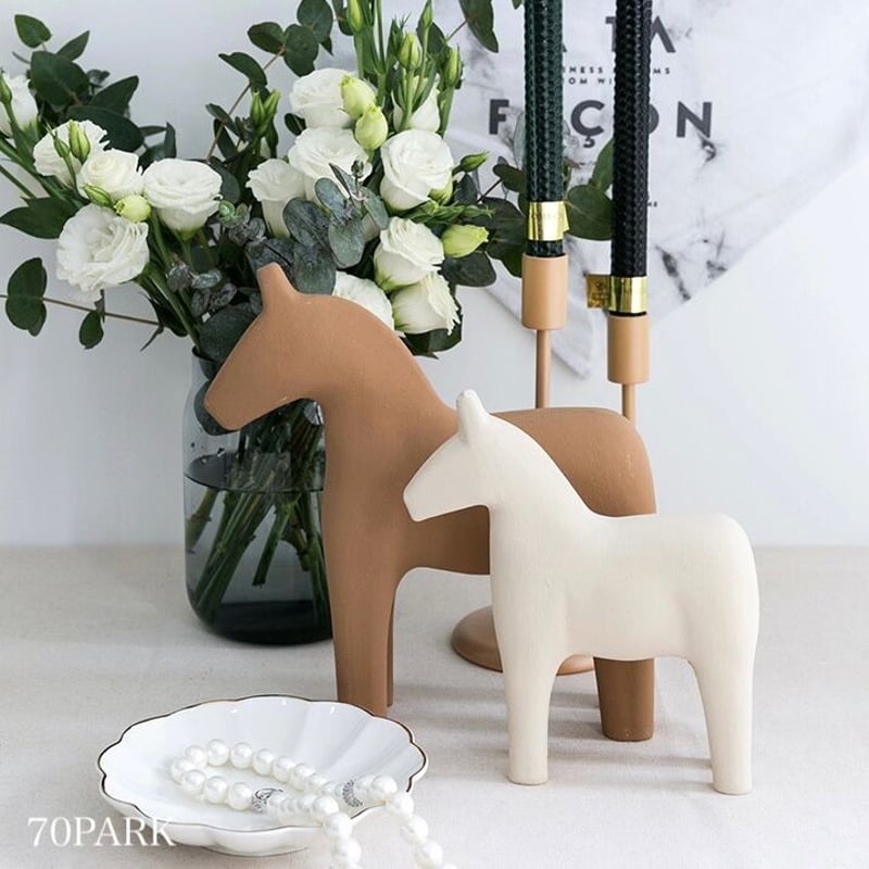 大小2点セット 馬 モチーフ ウッド オブジェ 置物 ホース | 70PARK 大小2点セット 馬 モチーフ ウッド オブジェ 置物 ホース | 70PARK