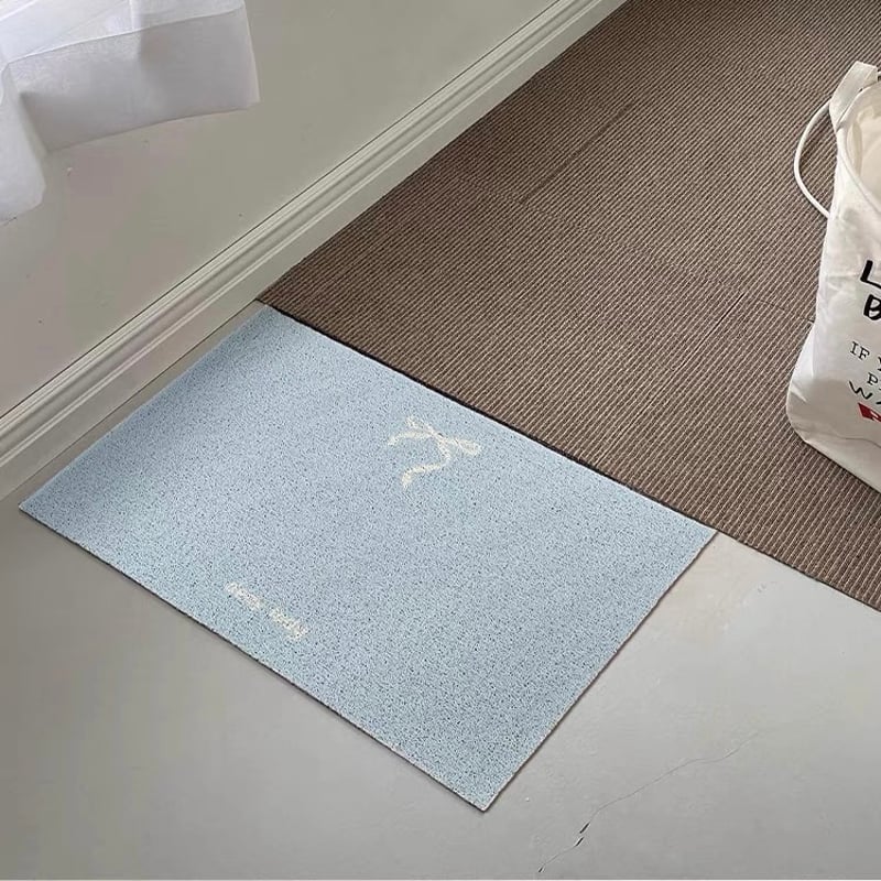 ワンポイント リボン 玄関 マット 全2色 50×80 泥落とし | 70PARK