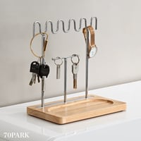 #シルバー フレーム ウッド アクセサリー 鍵 スタンド トレイ 収納 小物置き