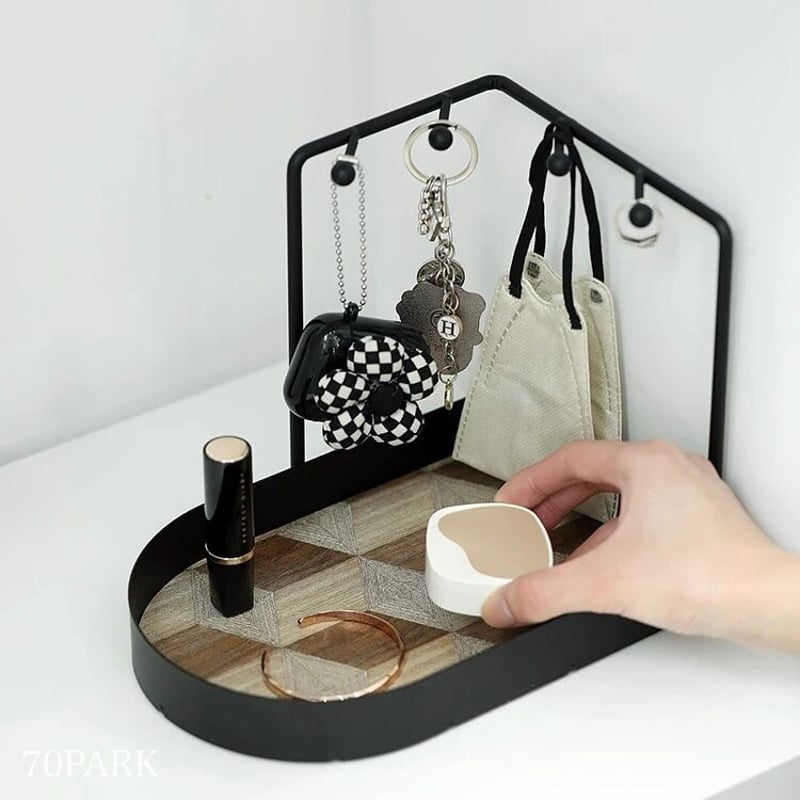 コーナー 鍵 スタンド トレイ 全2色 玄関 収納 小物置き | 70PARK