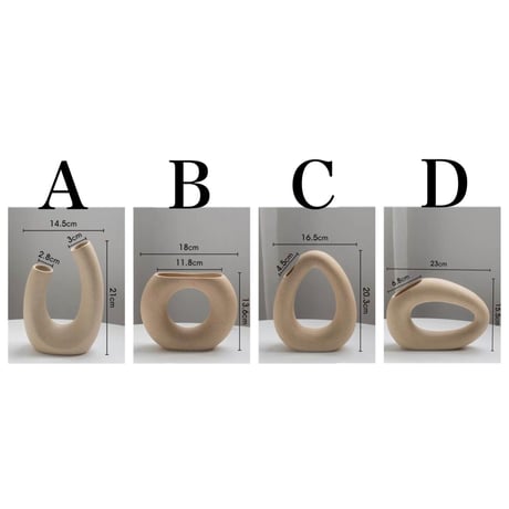 【即納】#ドーナツ & U字  シンプル フラワーベース 全4タイプ 花瓶