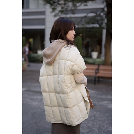 【即納】#サイドスリット 中綿 パフ ポンチョ 全2色 ジャケット