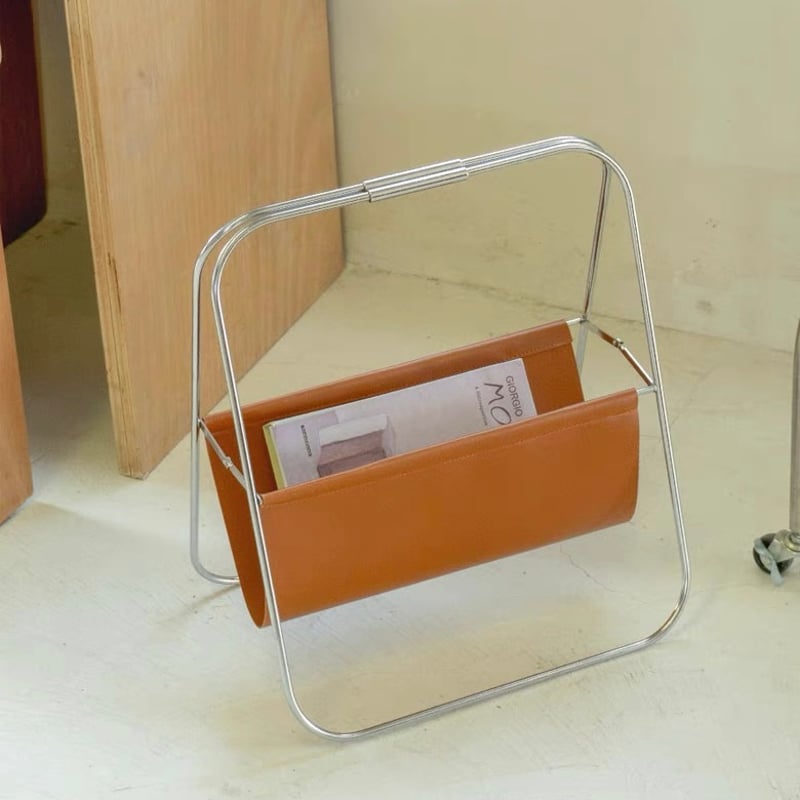 折り畳み フェイクレザー マガジンラック 収納 全2色 | 70PARK