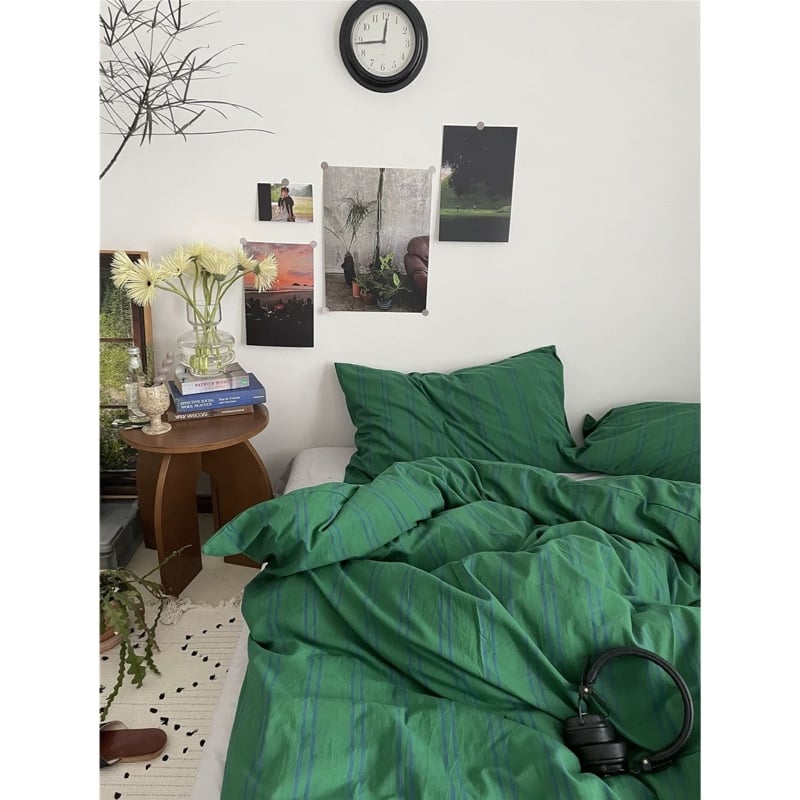 グリーン ブルー ストライプ 布団カバーセット 全2種 | 70PARK