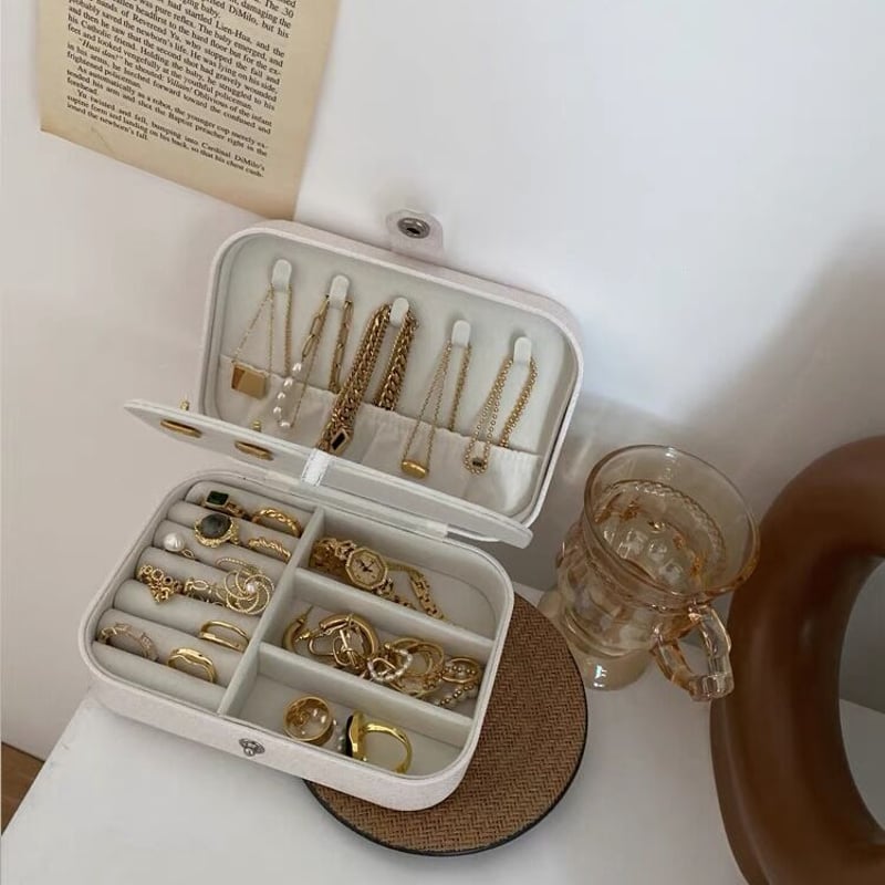 長方形 シンプル ジュエリー ボックス ラメ ホワイト | 70PARK