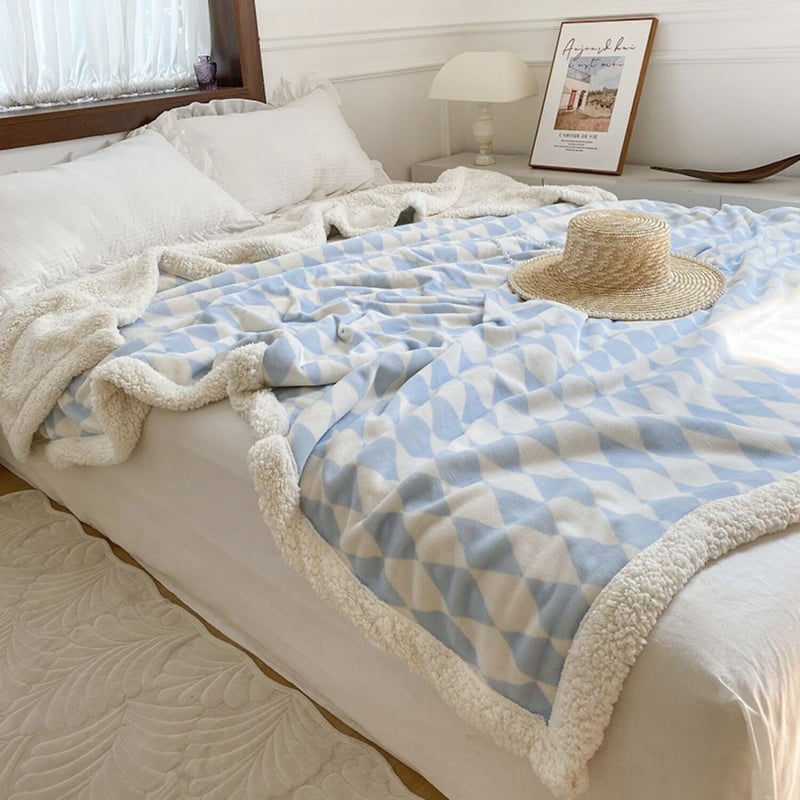 チェッカーボード柄 フリース ブランケット 全4色 毛布 | 70PARK