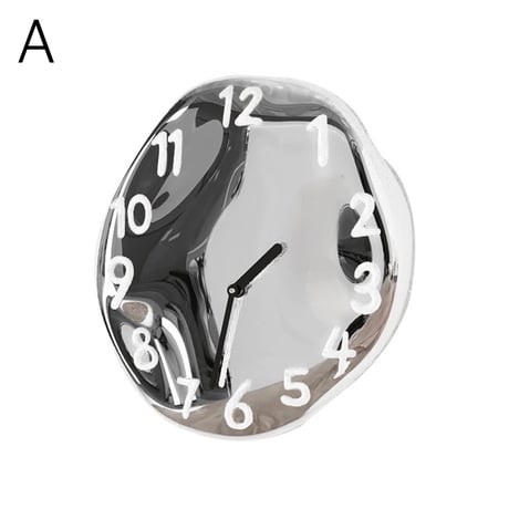 #シルバー セラミック 立体 文字盤 ラウンド クロック 全2色 壁掛け時計